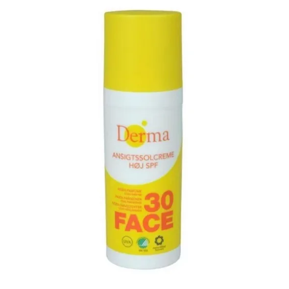 Solcreme, Derma, SPF 30, med Aloe Vera og Pentavitin, 50 ml, 6 stk/krt