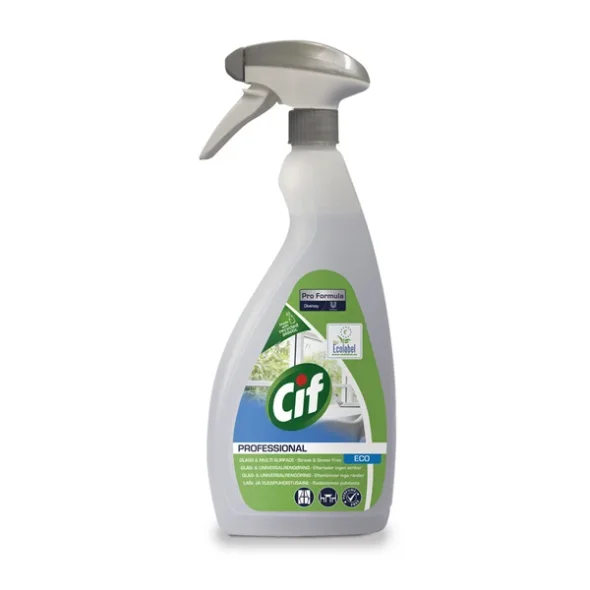 Cif Professional Eco Glass & Multi Surface 0.75L - Brugsklar rengringsmiddel til glas, vinduer og ikke-porse overflader