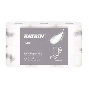 Toiletpapir, Katrin Plus, 2-lags, hvid, 10,60 cm x 50,40 m,42 stk (1 kolli)