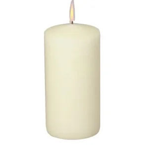 Bloklys, 20cm, 9.6cm, champagne 120timer 6stk