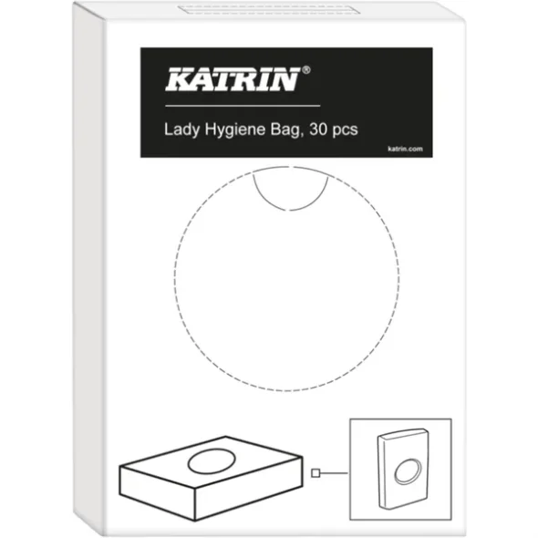 Hygiejneposer Katrin , 30 poser/pak, hvid, 15 my, 9,80x14,80 cm, 0,25 l,