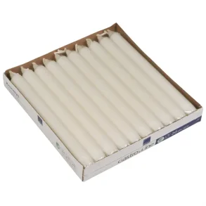 Kronelys 24cm, 2,2cm, hvid, 9 timer, stearin 100 stk