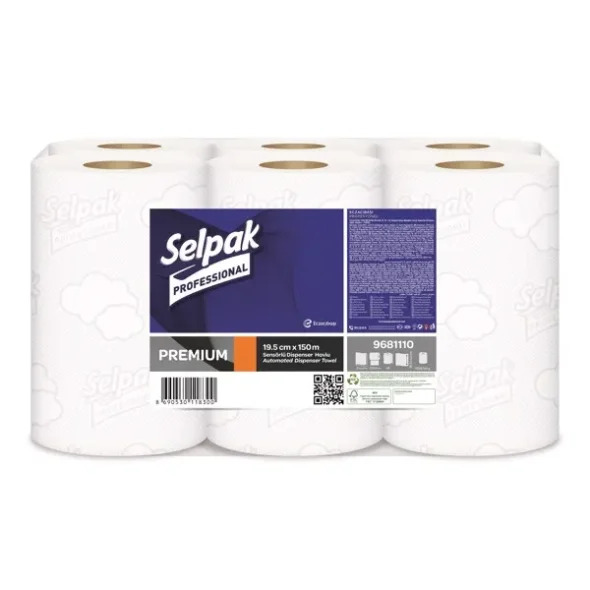 Selpak Pro Auto Motion hndklderulle 19,5 cm x 150 m 2 lags 6stk/kolli