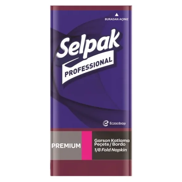 Selpak Pro serviet 1/8 fold Mrkerd 40x40cm 2lags 1000stk/krt