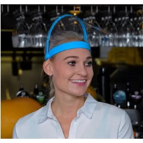 Visir CE godkendt, bl, med vippefunktion med 3 skrme