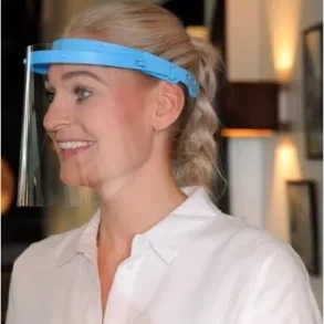 Visir CE godkendt, bl, med vippefunktion med 3 skrme