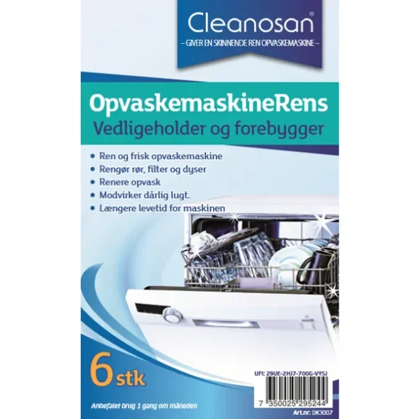 Cleanosan opvaskemaskine tabs 6 stk/pak
