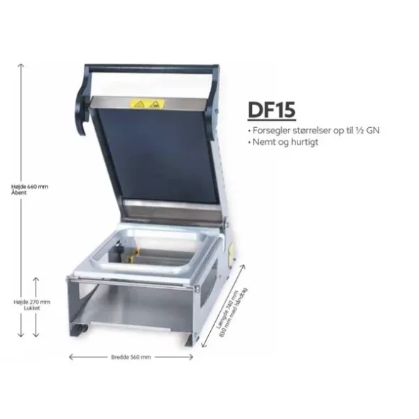 Duniform maskine DF20, 230v 265x175x70mm max 190  C
