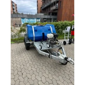Denver 800ltr Trailer with Honda Powered Pressure Washer 16lpm 276bar, 30mtr Hose Reel, Blue tank hjtryksrenser p trailer