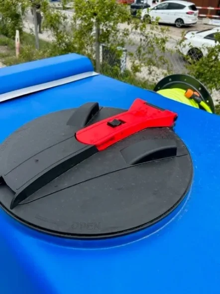 Denver 800ltr Trailer with Honda Powered Pressure Washer 16lpm 276bar, 30mtr Hose Reel, Blue tank hjtryksrenser p trailer