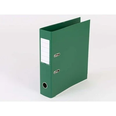 Mappe A4 Gr�n metalskinne, 75mm ryg