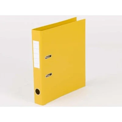 Mappe A4 Gul metalskinne 50mm ryg