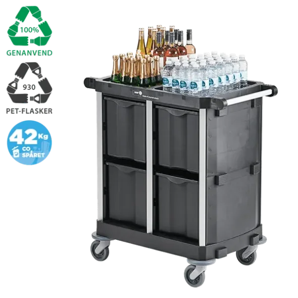Nordic Recycle Trolley 2.0 Service Medium ben med skuffer
