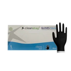 Nitrilhandsker, Cleanstep uden pudder Sort, Large 100 stk/pak