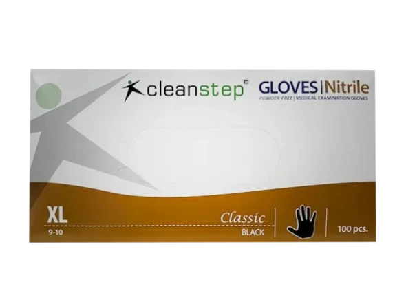 Nitrilhandsker, Cleanstep uden pudder Sort, XLarge 100 stk/pak
