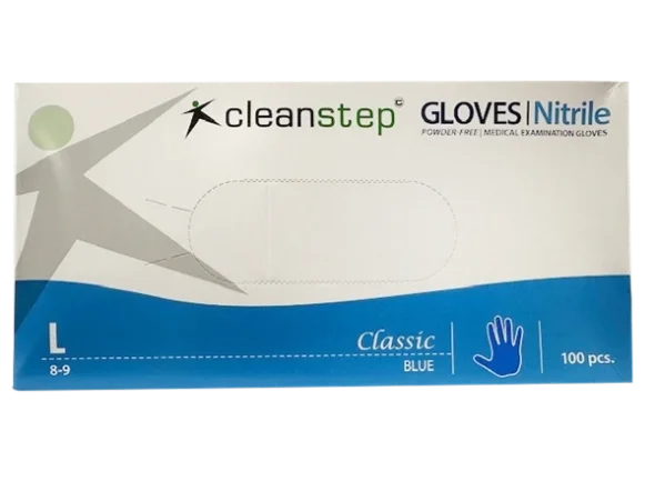 Nitrilhandsker, Cleanstep uden pudder Bl, Large 100 stk/pak