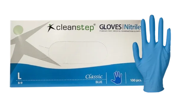 Nitrilhandsker, Cleanstep uden pudder Bl, Large 100 stk/pak