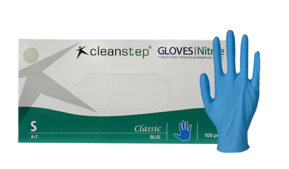Nitrilhandsker, Cleanstep uden pudder Bl, Small 100 stk/pak