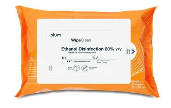 WipeClean Ethanol Desinfection 40x30 cm, 20stk/pak