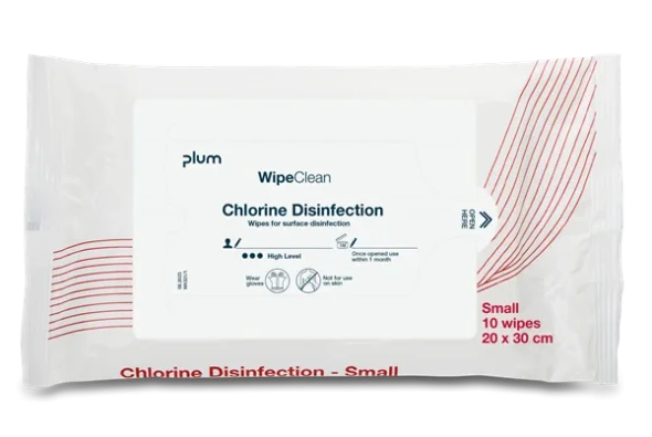 WipeClean Chlorine Disinfection 20x30cm 10stk/pak