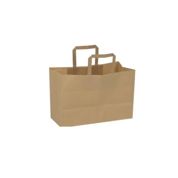 Papirpose brun m/ hank 37x17x24,5cm, 200 stk 