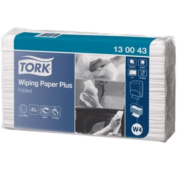 Aftrringspapir Tork Plus W4 2-lag hvid, 28 karton/Palle