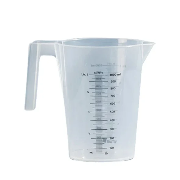 Mlekande, 1000 ml, klar, PE, med bent hank