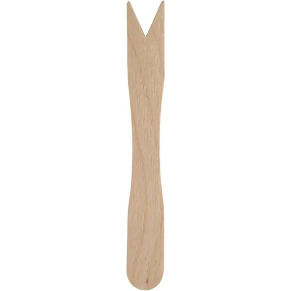Pommes frites gaffel, 8,5cm, brun, birketr, bionedbrydelig  5000 stk 