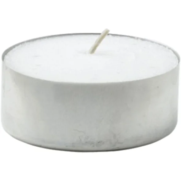 Fyrfadslys, hvid, 8 timer, 100% paraffin 50stk