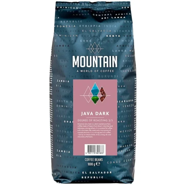 Kaffe, BKI Mountain Java, helbnner, 1 kg x 6 stk/kolli