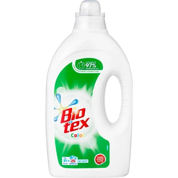 Tøjvask, Bio-tex Color, 1,25 l, flydende, kulørt, med farve