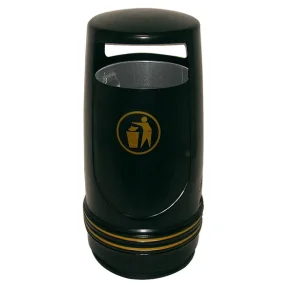 Udendrs affaldsspand, Merlin, sort, PP, 90 l,