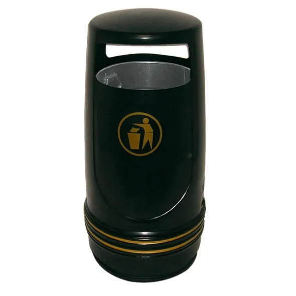 Udendrs affaldsspand, Merlin, sort, PP, 90 l,