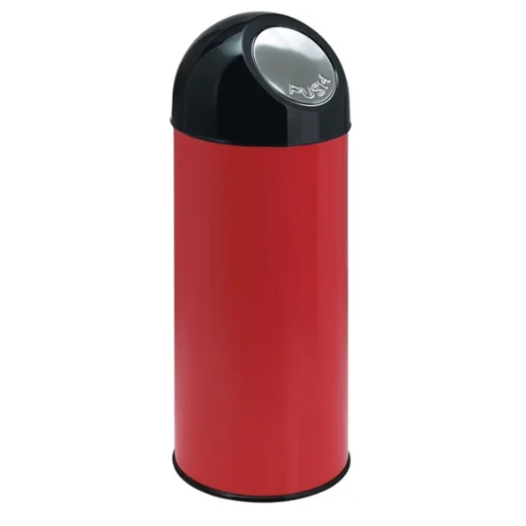 Affaldsspand med push lg rd/sort 55 l