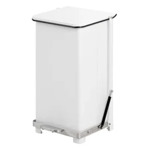 Pedalspand, hvid, pulverlakeret stl/rustfrit stl, 45 l