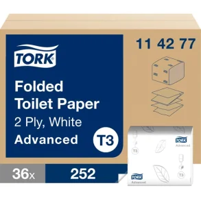 Tork Toiletpapir ark Advanced 2lags T3, 9072 ark/kolli