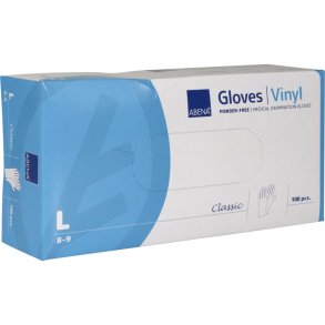 Vinylhandsker, uden pudder Large, 100 stk/pak - 100 pakker