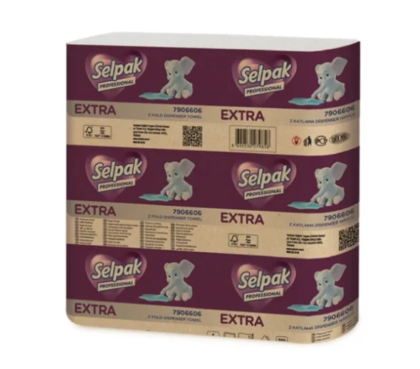 Selpak Hndkldeark hvid FSC 2 lags, 2400 ark, 22x24 cm / 60 kolli/palle