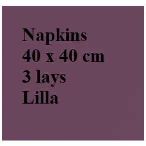 Duni serviet plum lilla40x40cm3l 1000 st