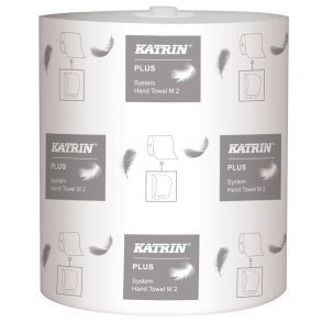 Hndklderulle, Katrin Plus, 2-lags, 140m x 21cm , 19cm, hvid, nyfiber, system 6 rl/krt