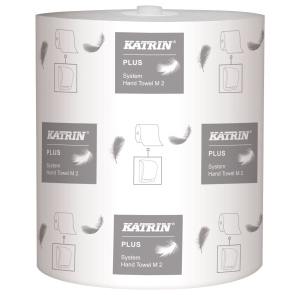 Hndklderulle, Katrin Plus, 2-lags, 140m x 21cm , 19cm, hvid, nyfiber, system 6 rl/krt