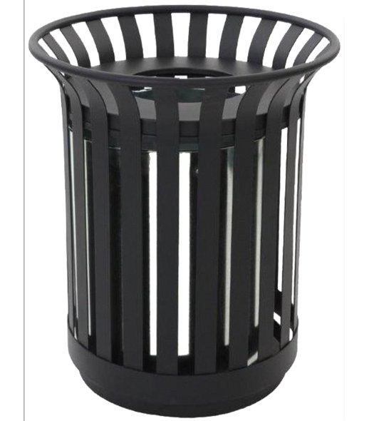 Affaldsspand, V-part, inderspand i metal, sort, 69 l