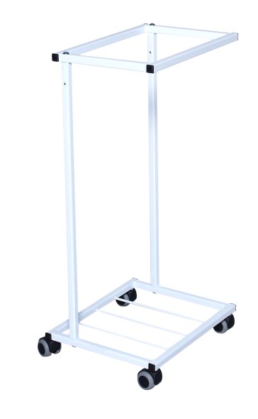 Affaldstativ uden lg med hjul, hvid, 110 liter