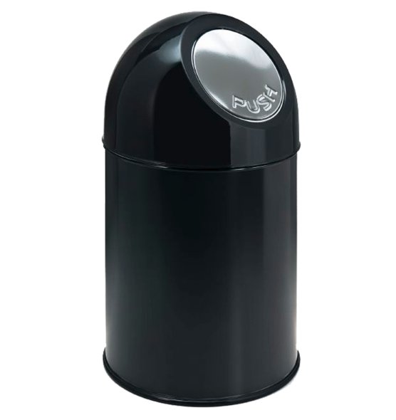 Affaldsspand, V-Part, med push lg sort  30 liter