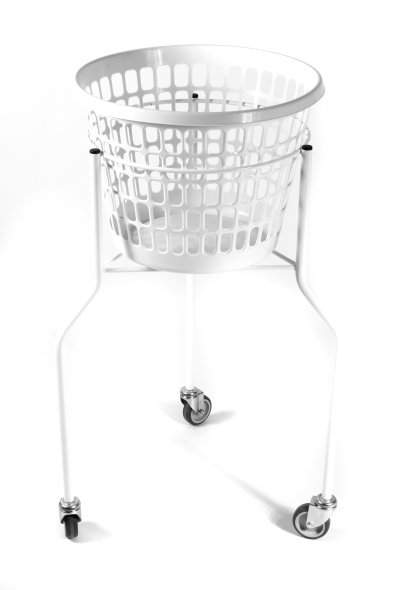 Vaskerivogn, 3 hjul 60 cm hvid 530 x 530 x 900 mm.