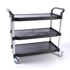 Bordvogn m/ 3 hylder, fiberplast, store