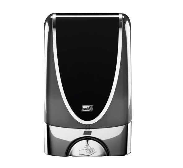 DEB TouchFree dispenser sort & chrome, 1,2 liters indhold