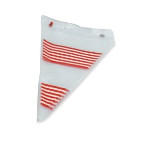 Slikpose rd/hvid stribet 20x31 cm, 1000 stk