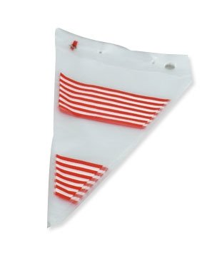 Slikpose rd/hvid stribet 24x40 cm, 1000 stk