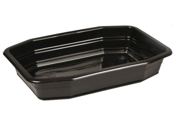 Plastbakke duni PP sort, 80cl, 1 rums, 328 stk